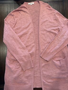 Madewell Rose Pink Lightweight Open Cardigan